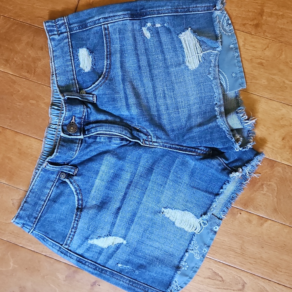 Aerie Elastic Waist High Rise Jean Shorts Size Small (Approx Size 4-6-8)